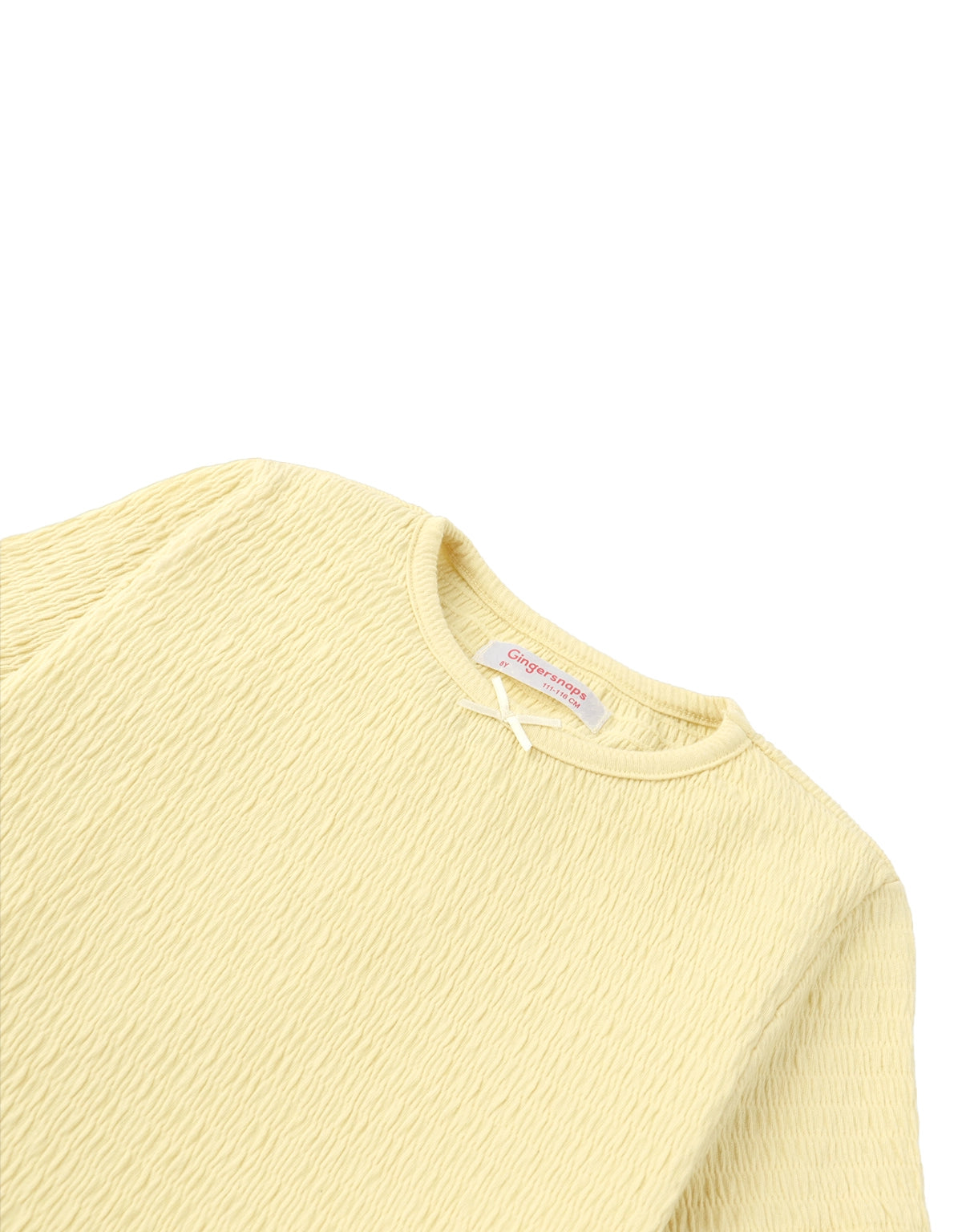 Amora Smocked Blouse with Satin Bow Appliqué