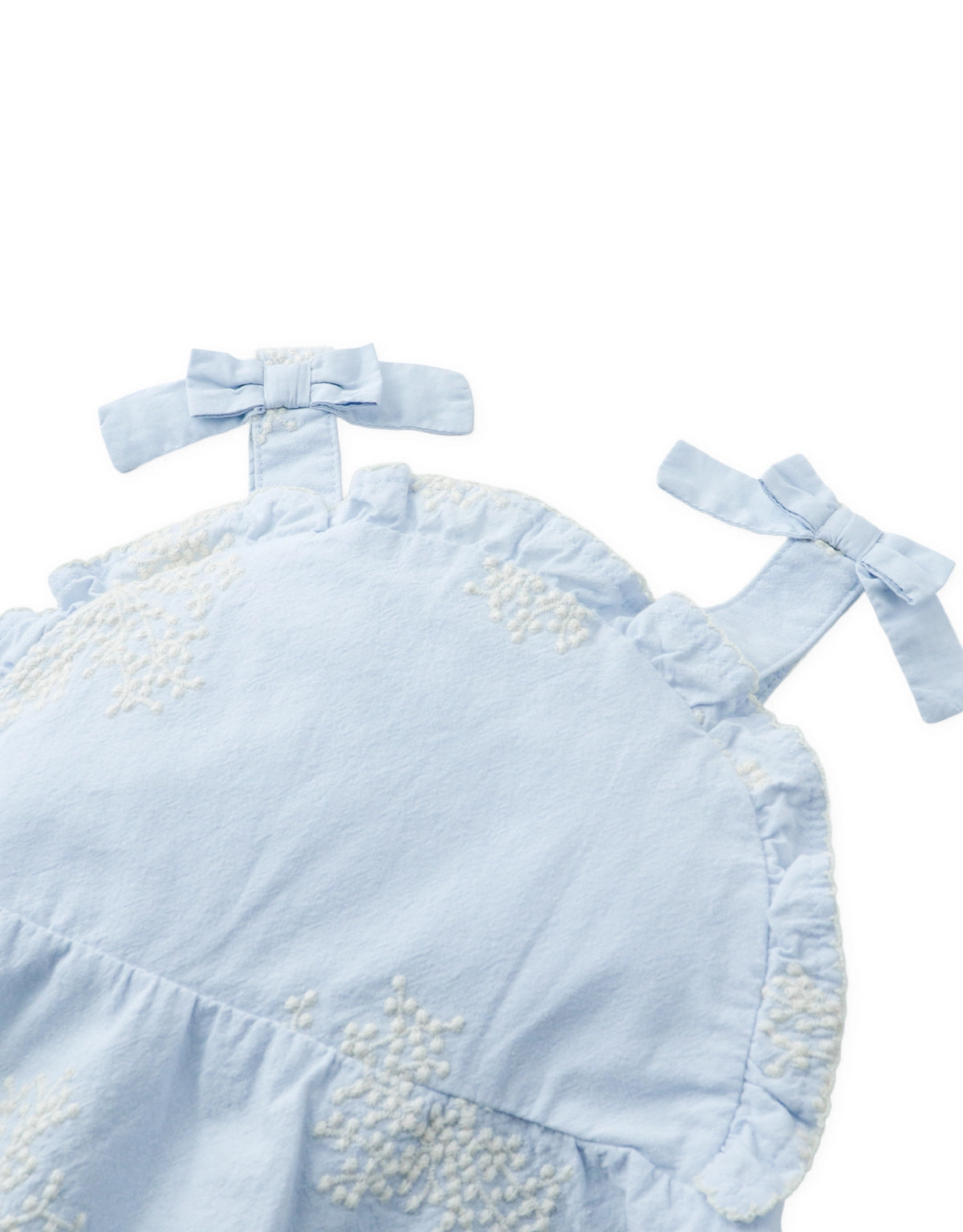 Cassidy Embroidered Peplum Top with Bow Straps