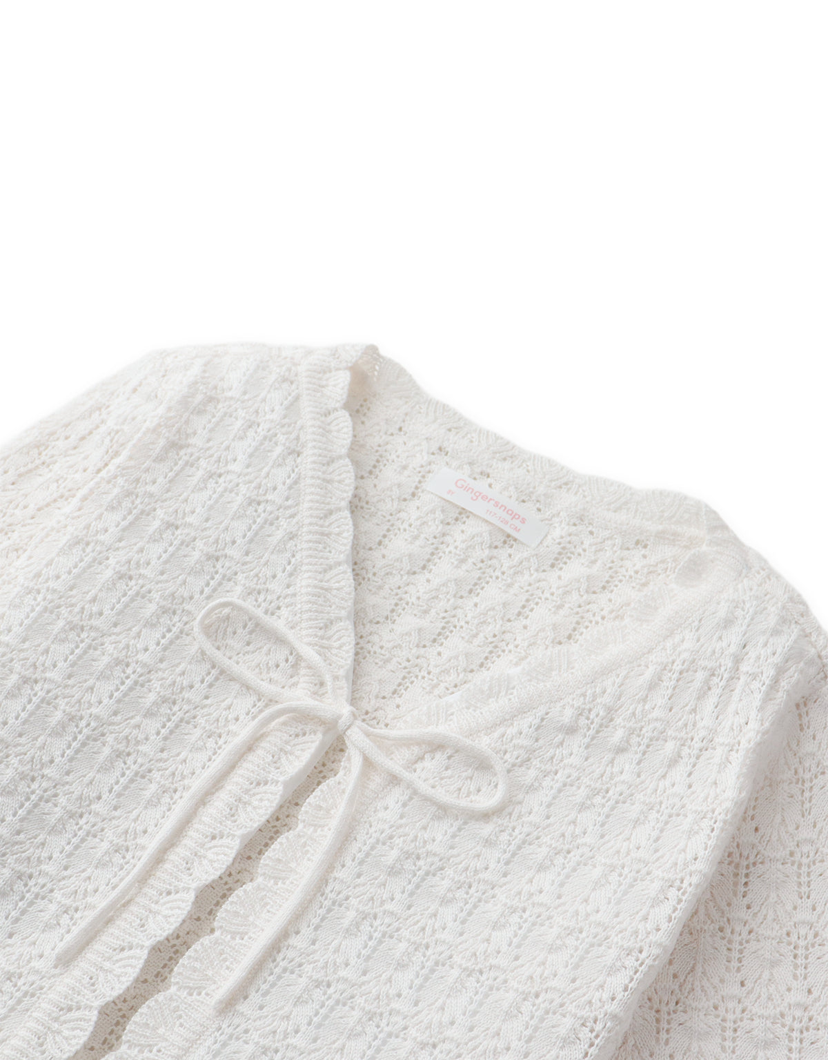 Maeve Pointelle Knit Cardigan with Bell Sleeves