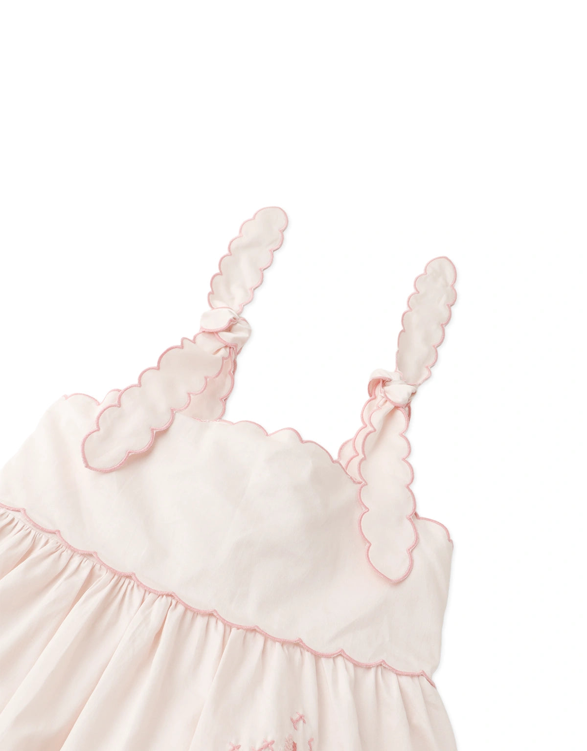 Audriana Floral Cross-Stitch Scalloped Dress