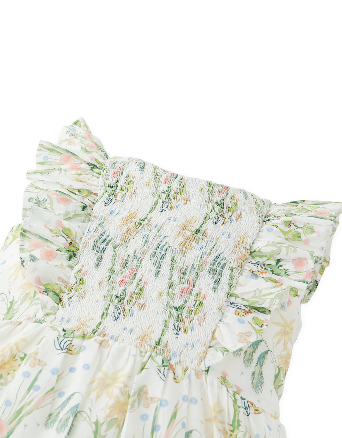 Tanya Botanical-Print Smocked Maxi Dress