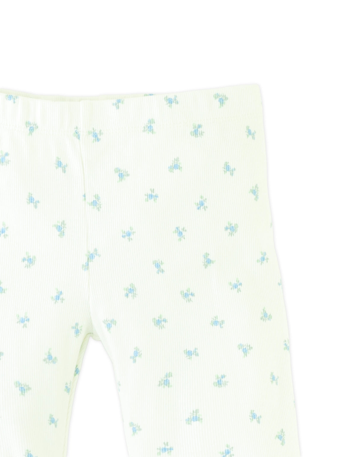 Zoya Ribbed Leggings with All-Over Floral Print front view