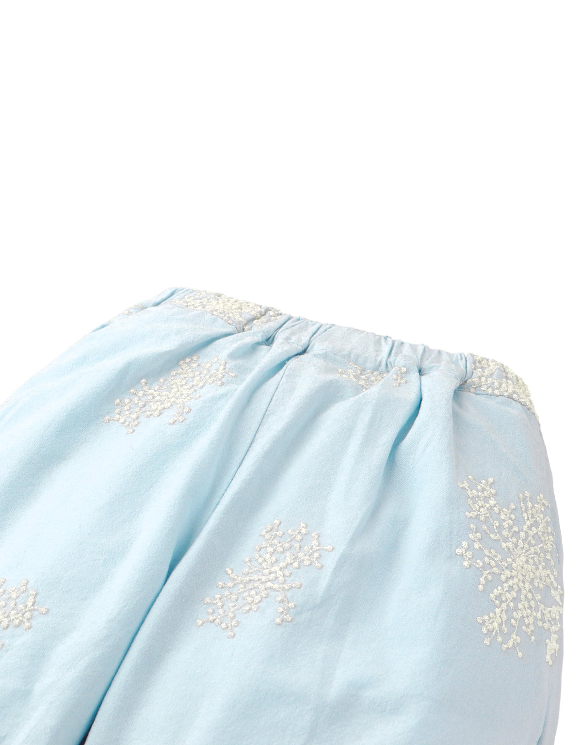 Claudette Embroidered Balloon Pants with Ruffled Hem