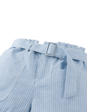 Amara Linen-like Cotton Shorts with Big Pockets & Belt style detail