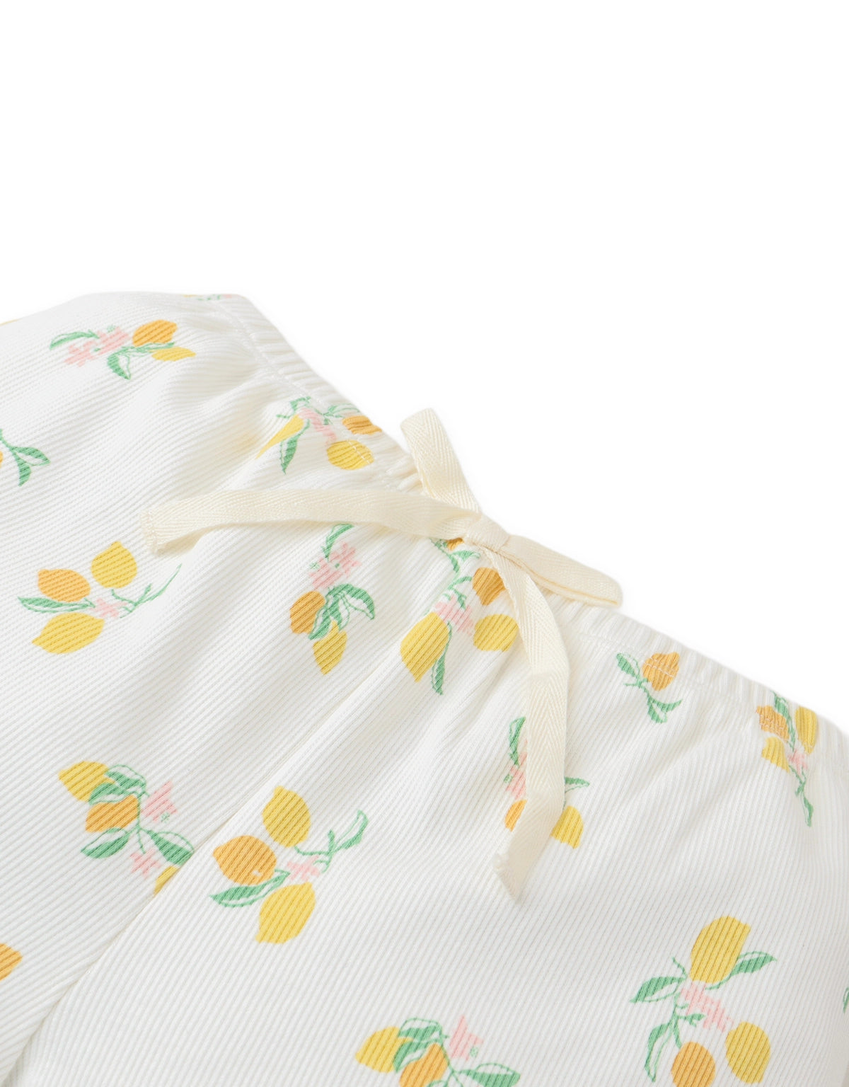 Sabina Ribbed Mini Shorts with Lemon Print