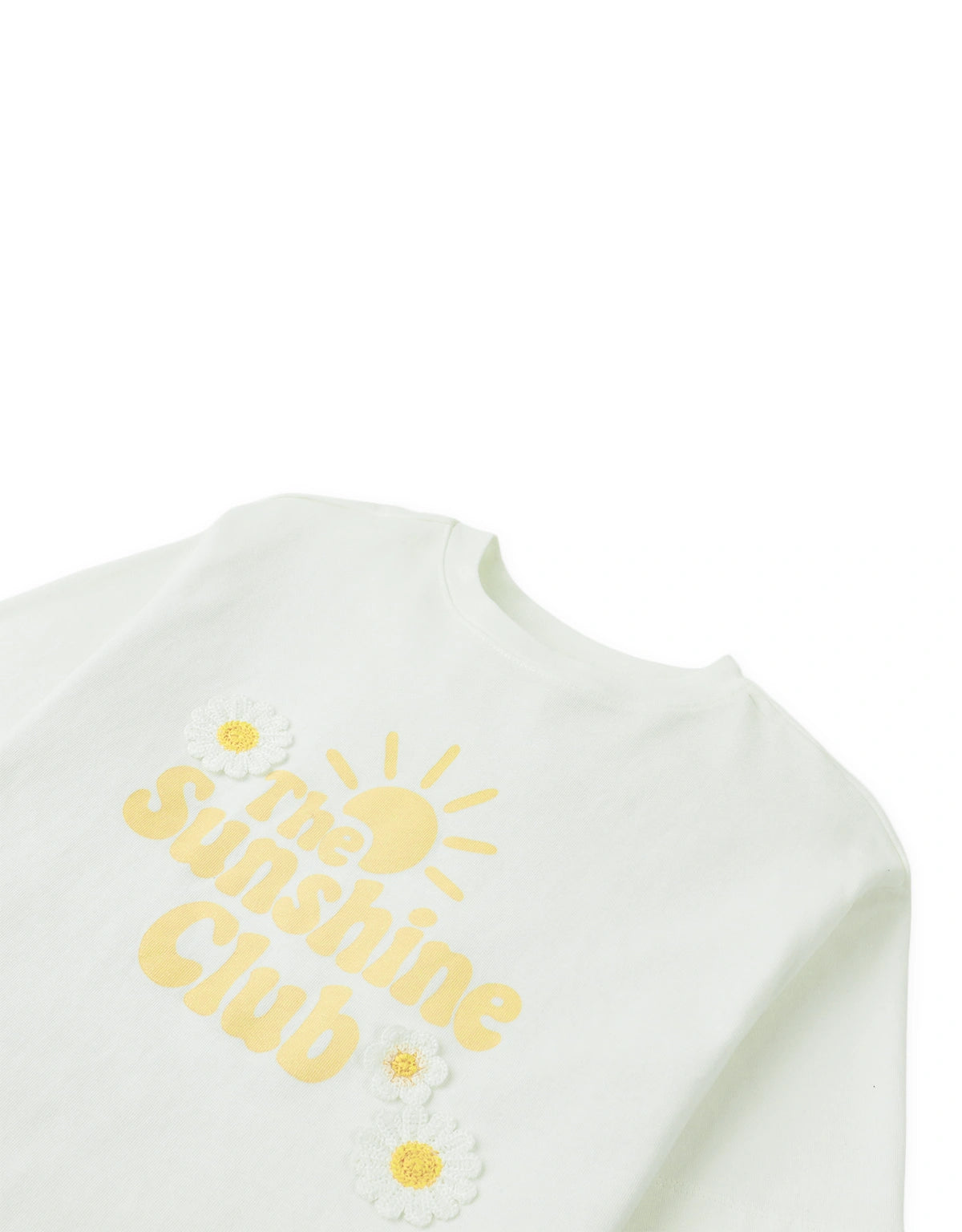 Zoey Graphic Tee with Daisy Crochet Applique