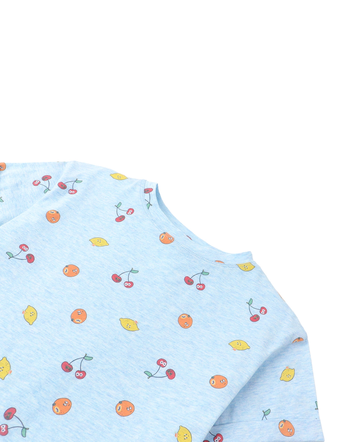 Lucia Tee with Side Slit and Fruit Print