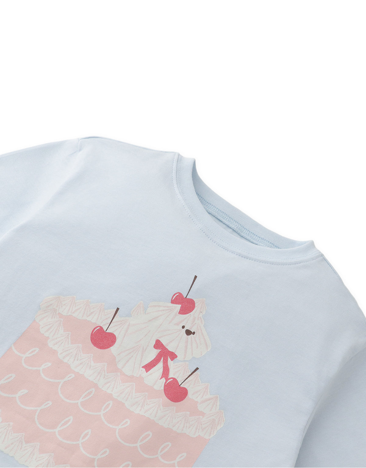 Joyce Bow-Detail Oversized Tee with Cake Puppy