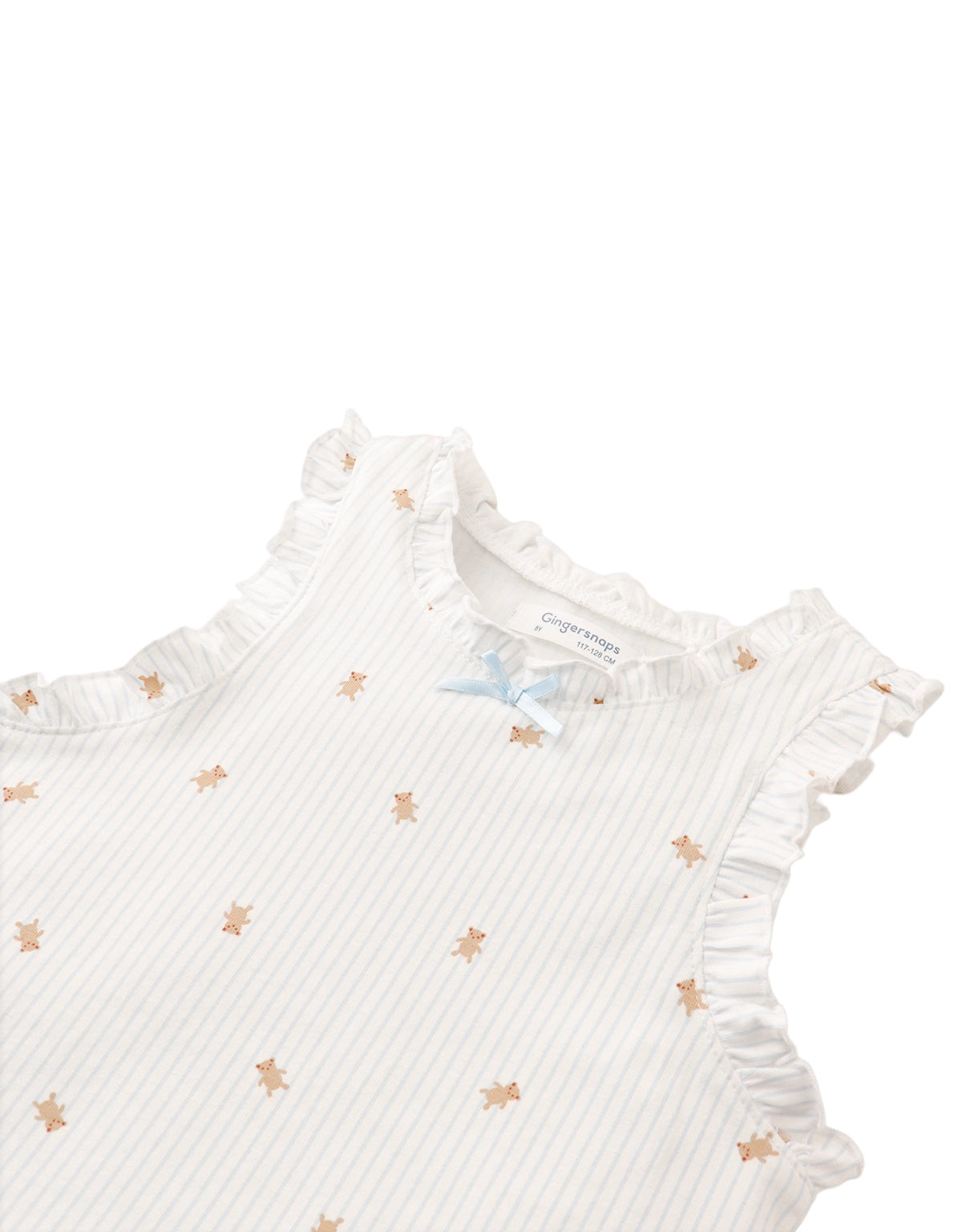 Casey Ruffle Tank Top in Bear Stripes