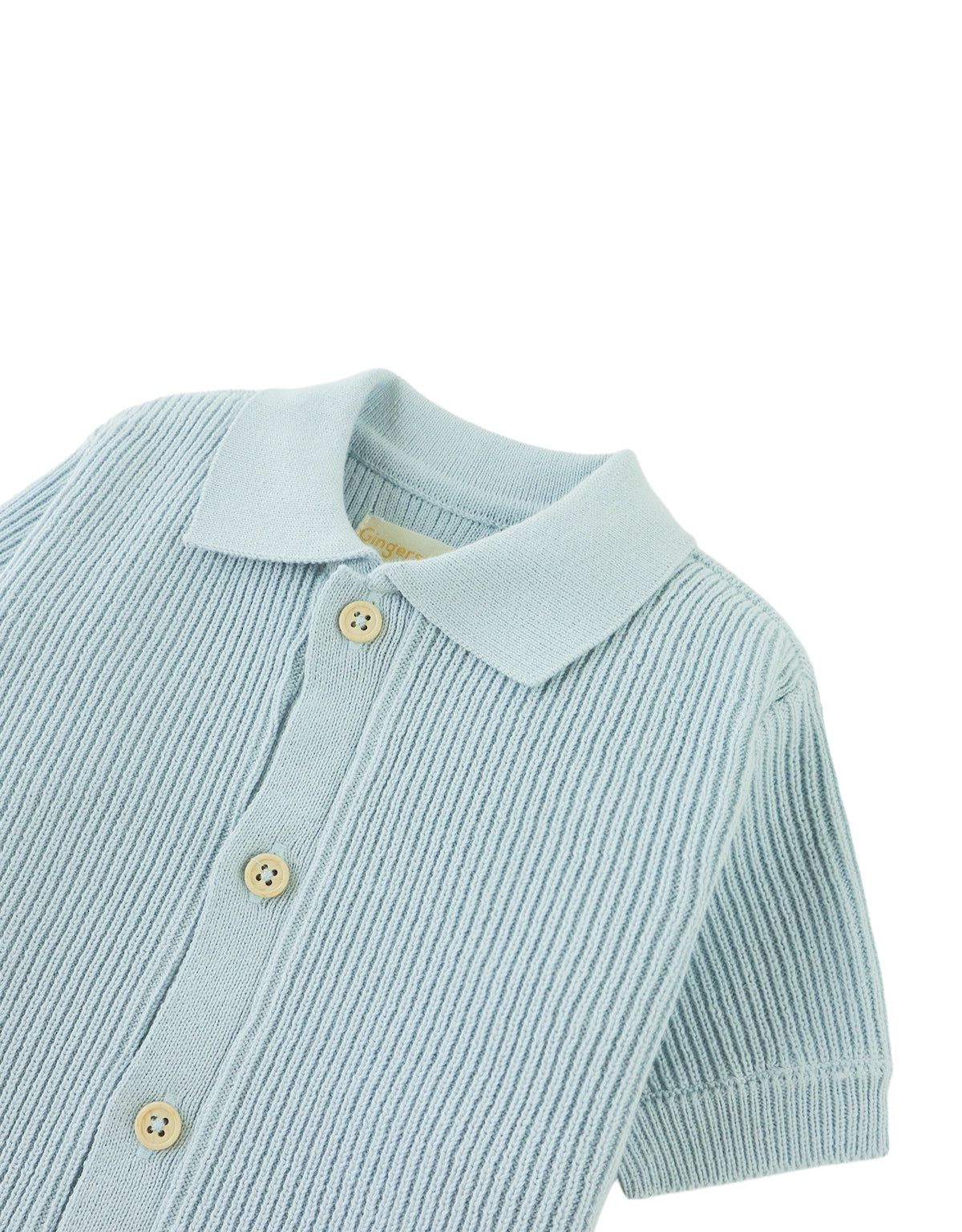 Baby Jae Rib-Knit Button-Up Polo