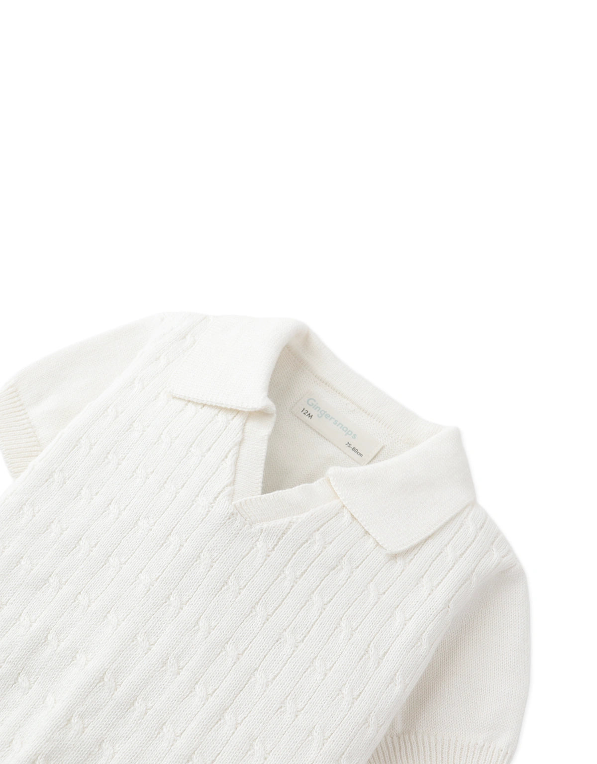 Baby Steven Fine Cable Knit Open-Collar Polo