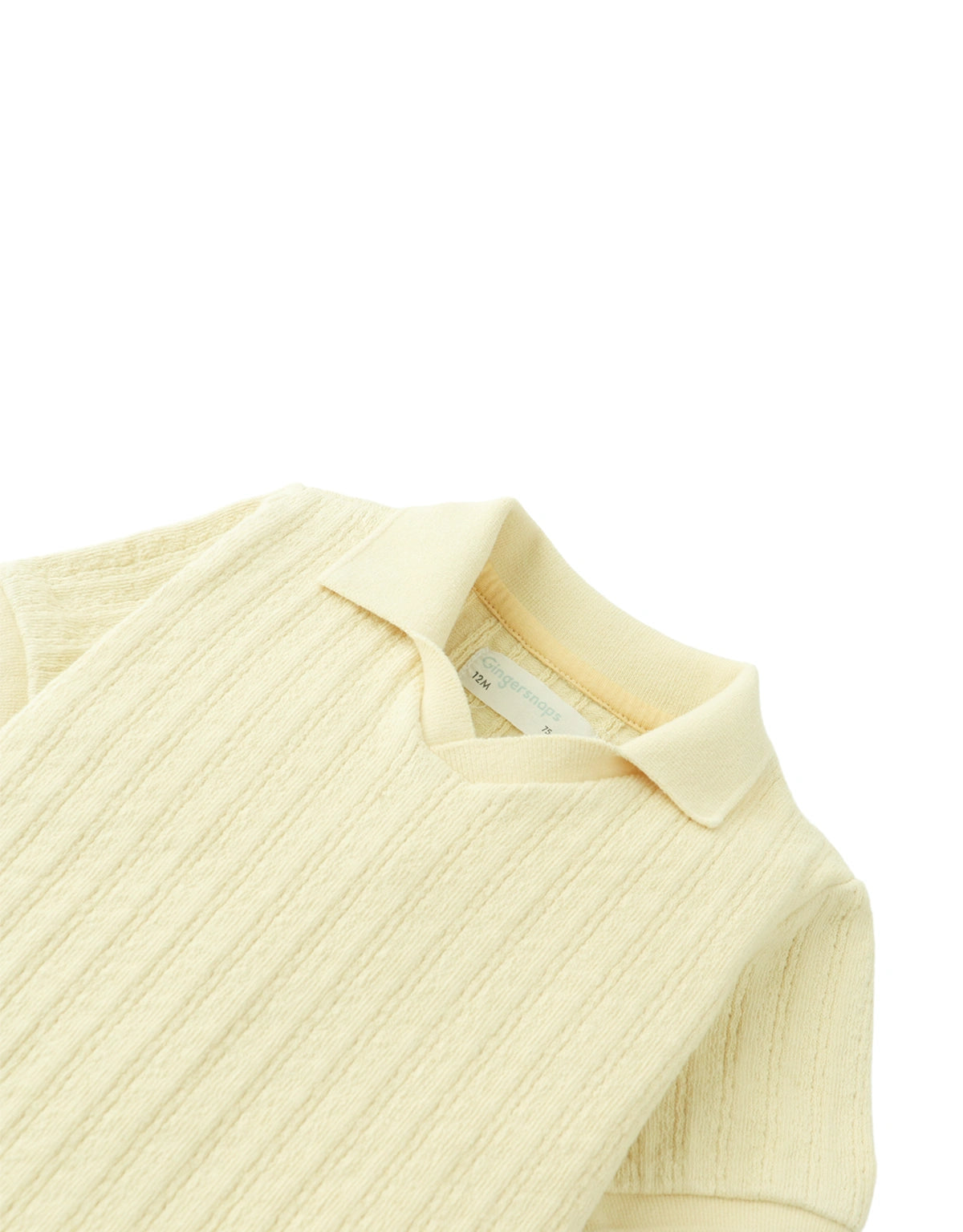Baby Dae Cable Knit Open Collar Polo