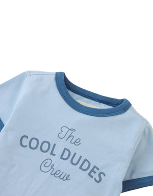 Baby Mathias Ringer Tee with Cool Dudes Graphic front view