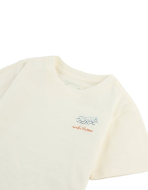 Baby Paco Tee with Embroidered Paper Boat Detail front view