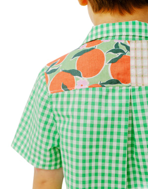 Baby Boys Multi Printed Patchwork Shirt outfit styling