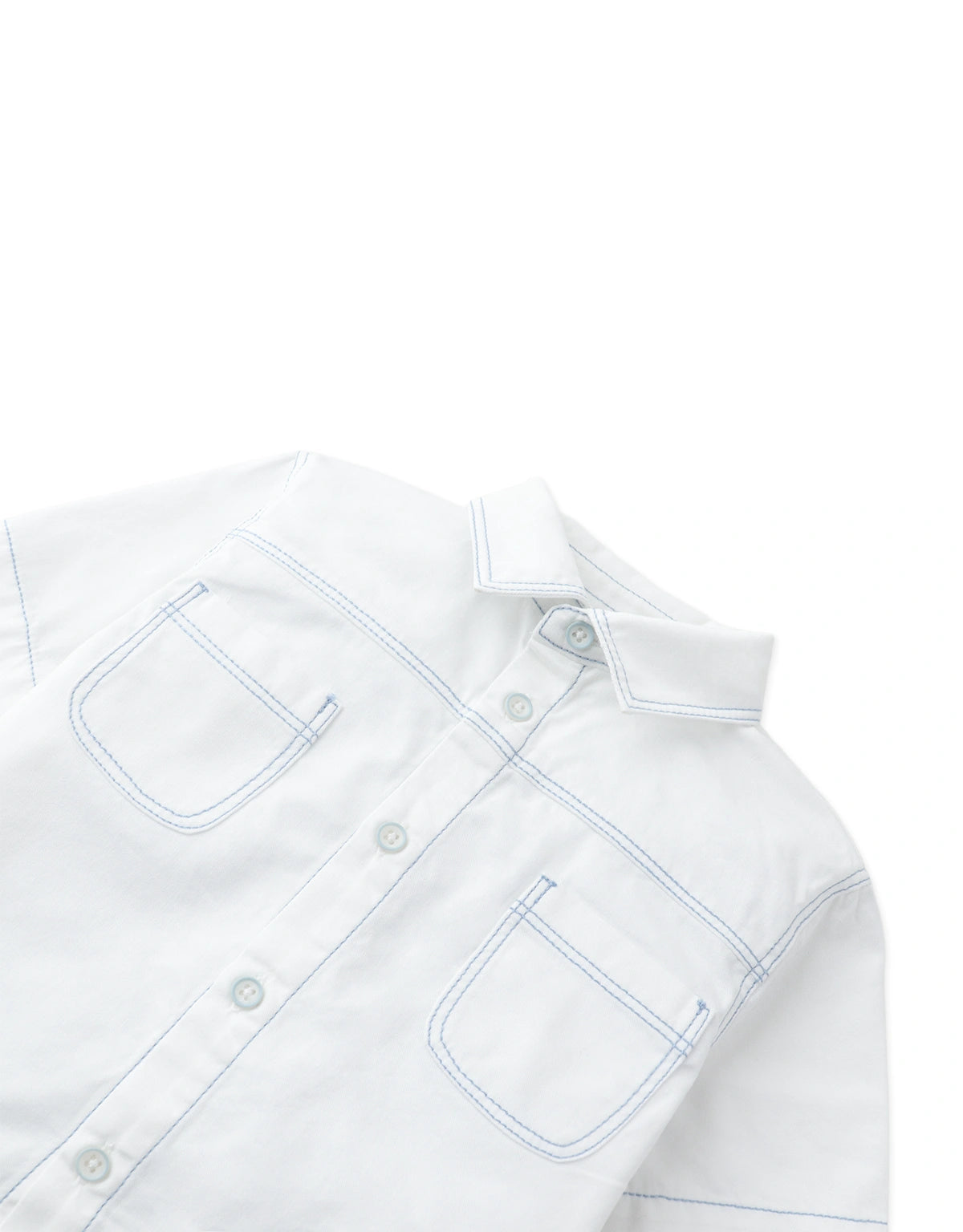 Baby Arvin Patch Pocket Button-Up Shirt with Contrast Stitching