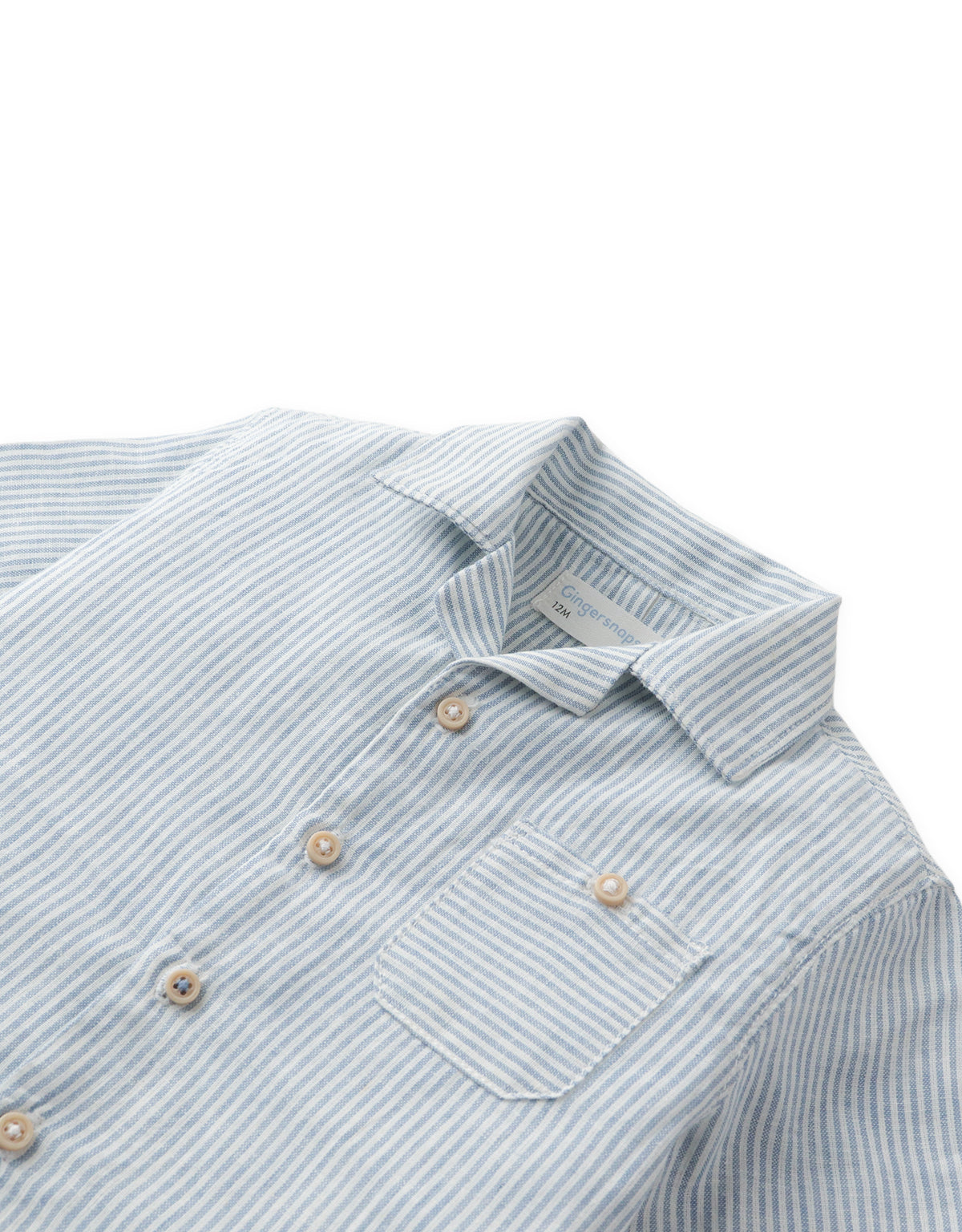 Baby Simon Striped Linen-Cotton Collar Shirt
