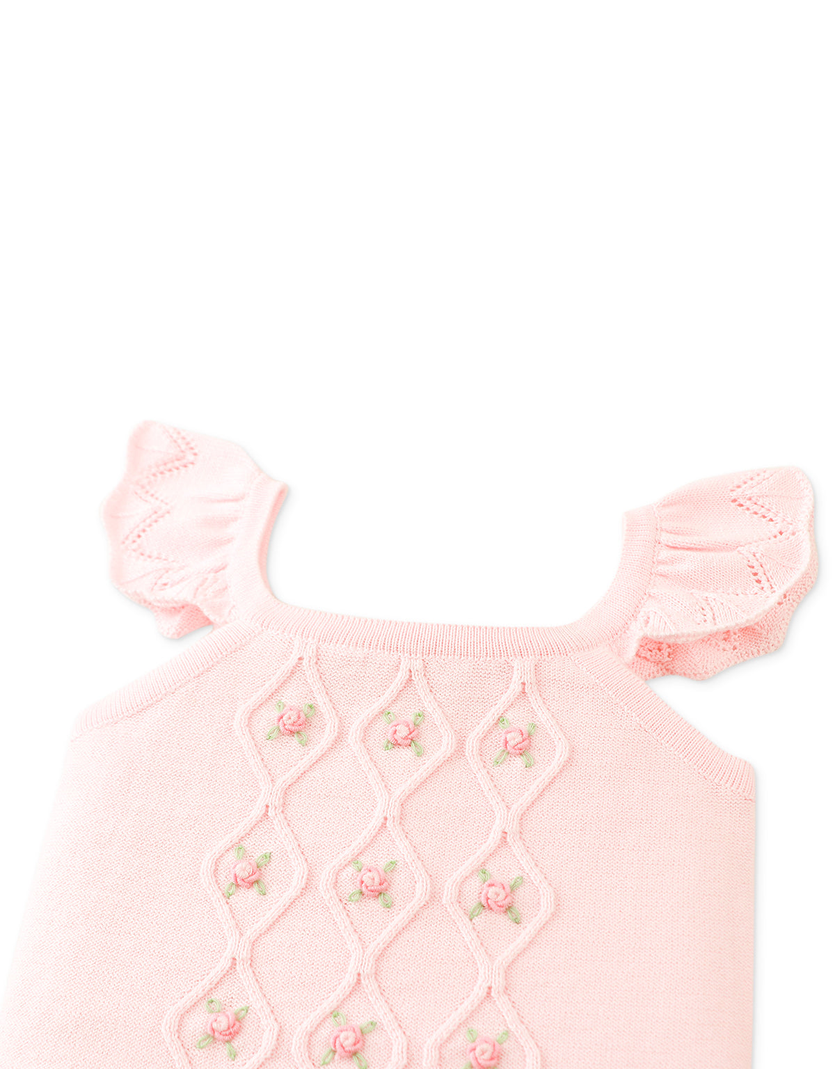 Baby Georgina Knitted Blouse with Bullion Flower Embroidery