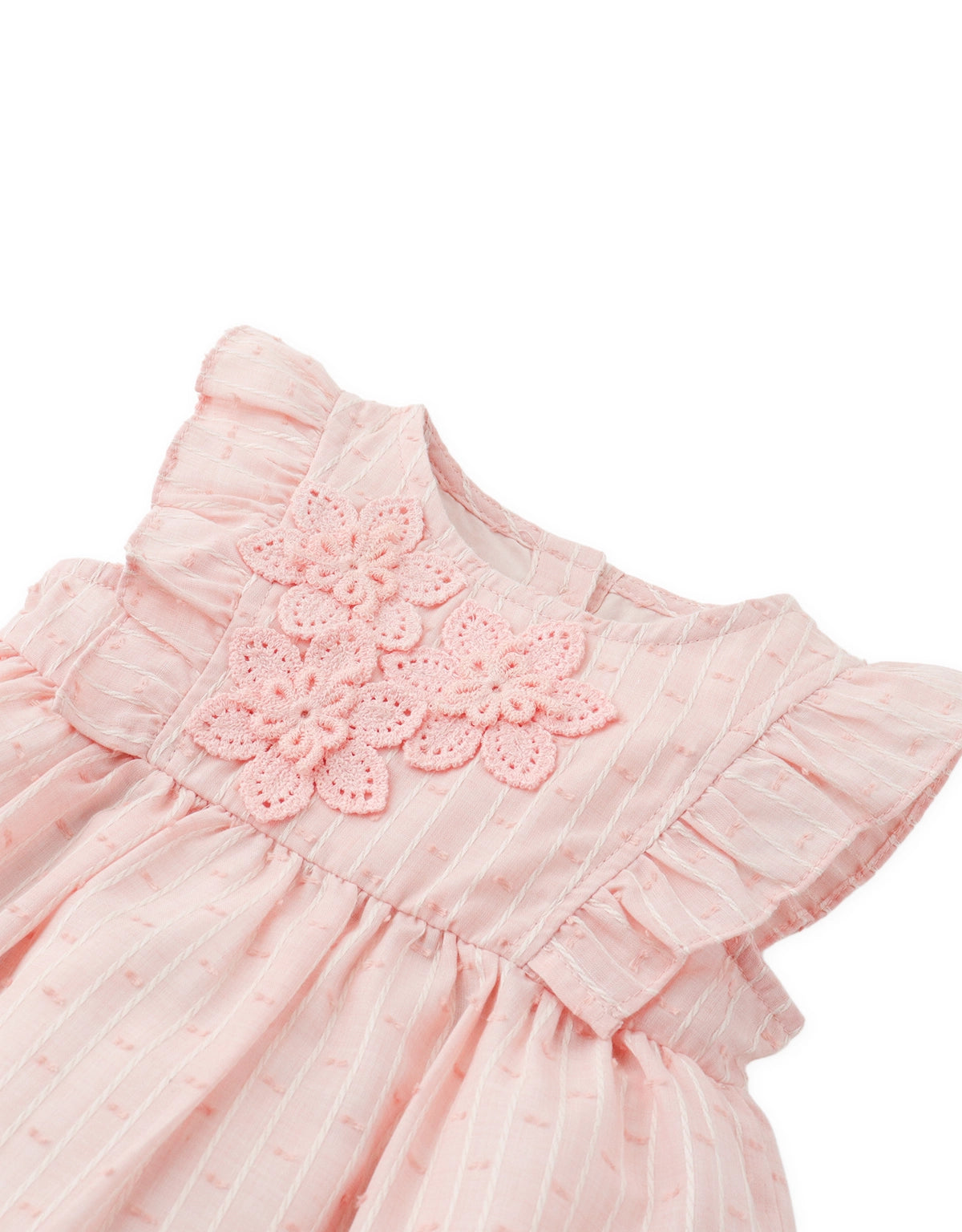 Baby Marlowe Crochet Flower Ruffle Sleeve Dress