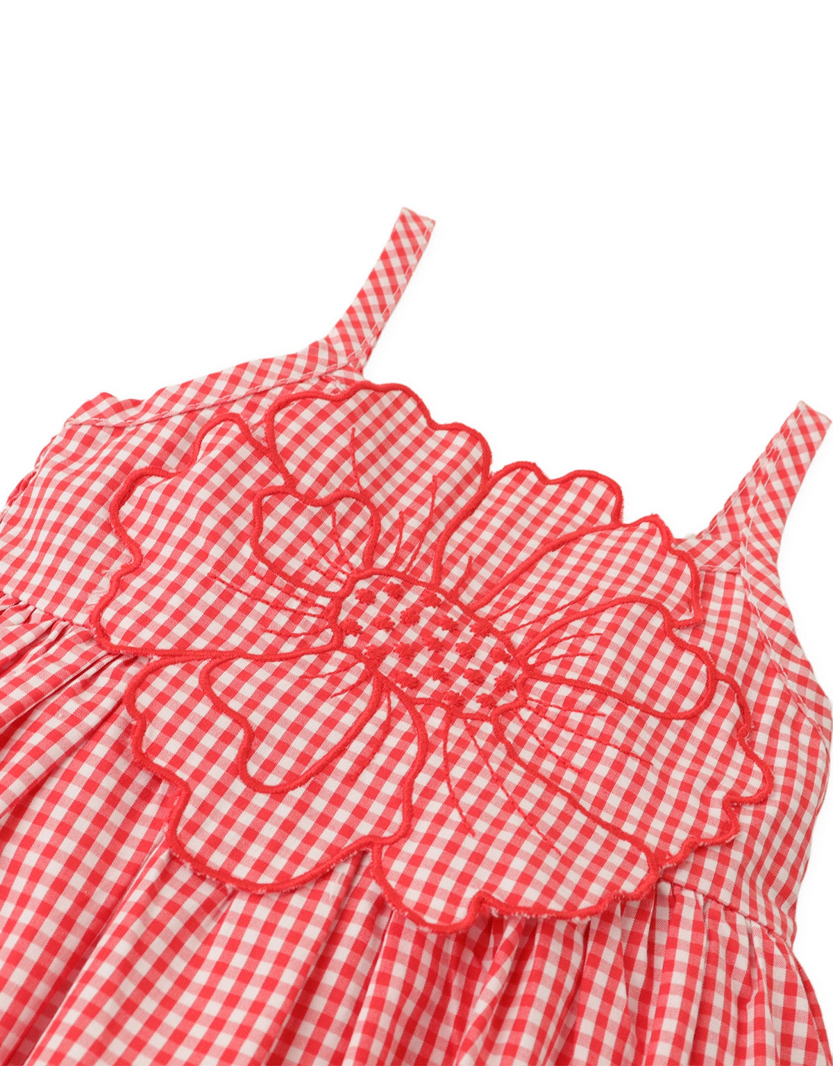 Baby Anthea Gingham Dress with Floral Appliqué