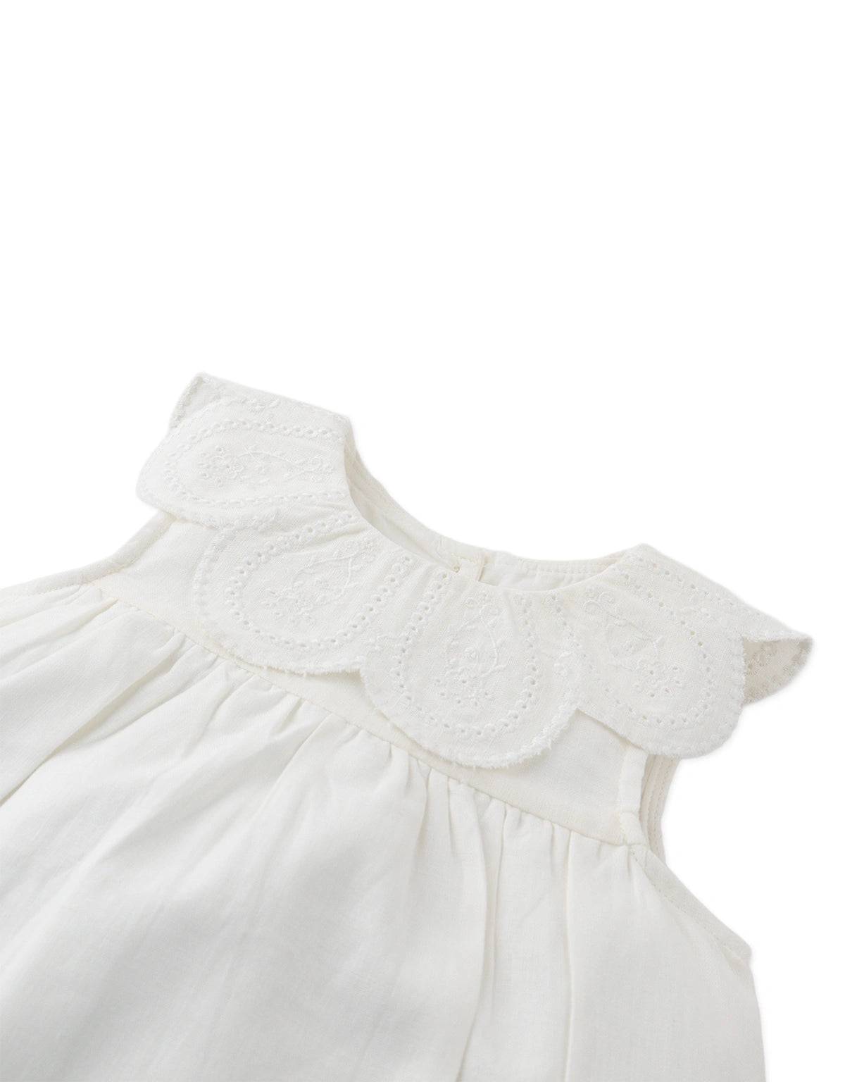 Baby Annalee Floral Embroidered Petal-Collar Dress