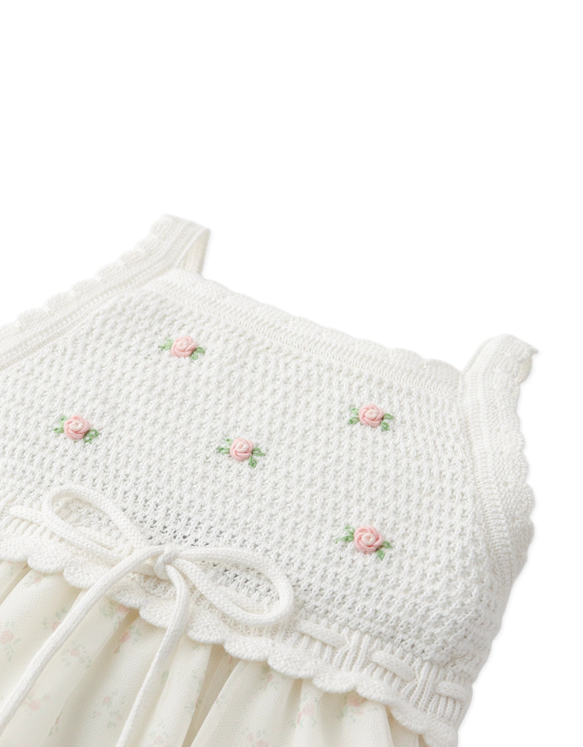 Baby Almira Ditsy Floral Crochet-Knit Dress
