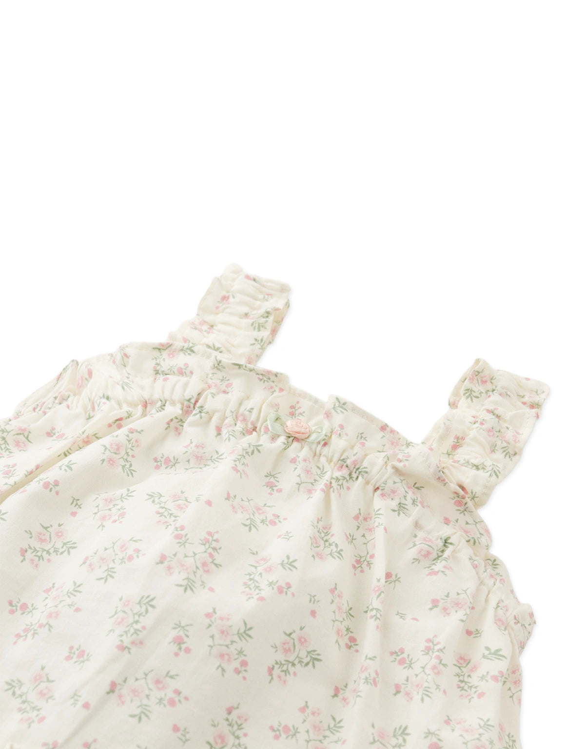 Baby Lacey Floral Tiered Strappy Dress with Rosette