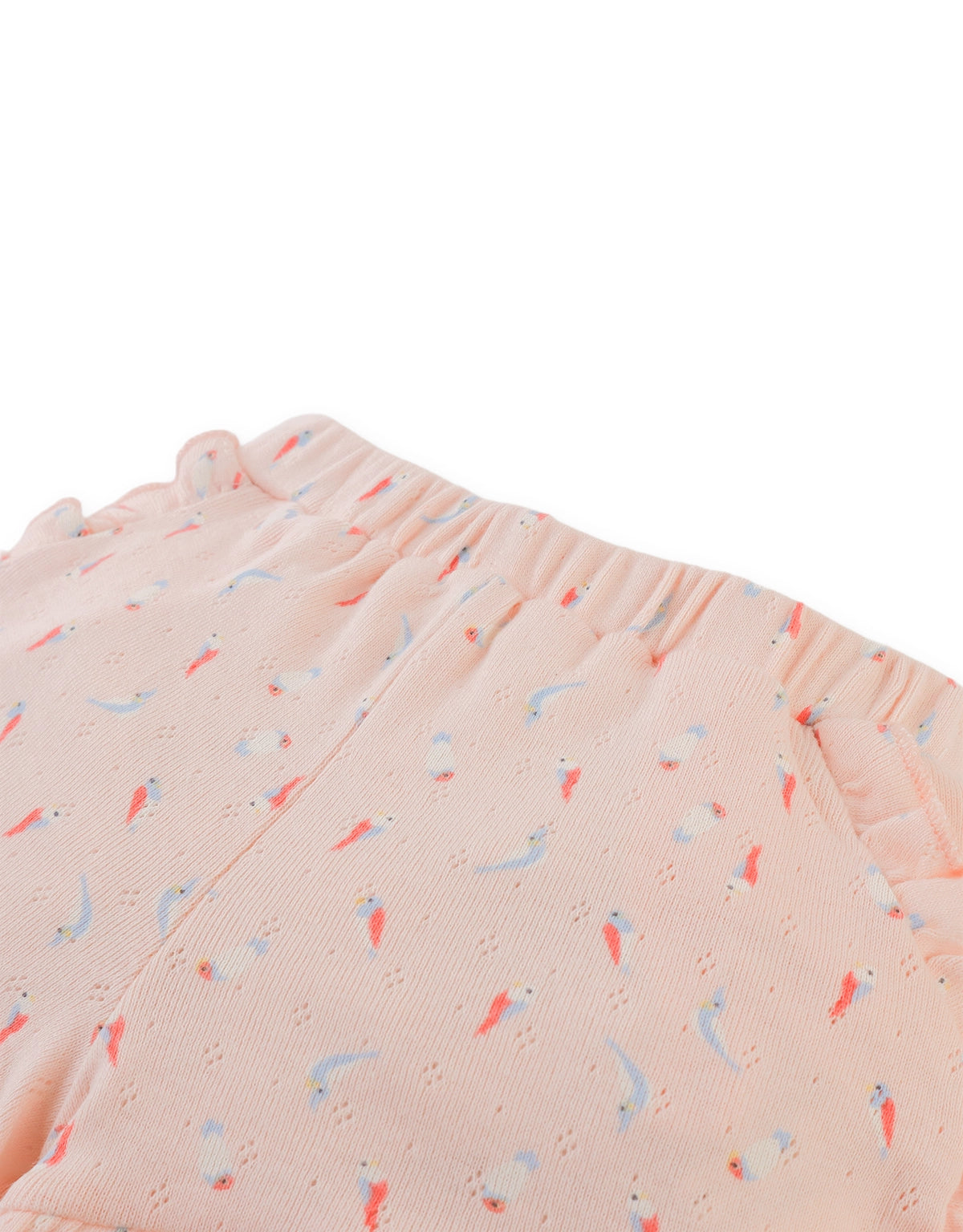 Baby Dina Pointelle Shorts with All-Over Floral Print and Ruffles