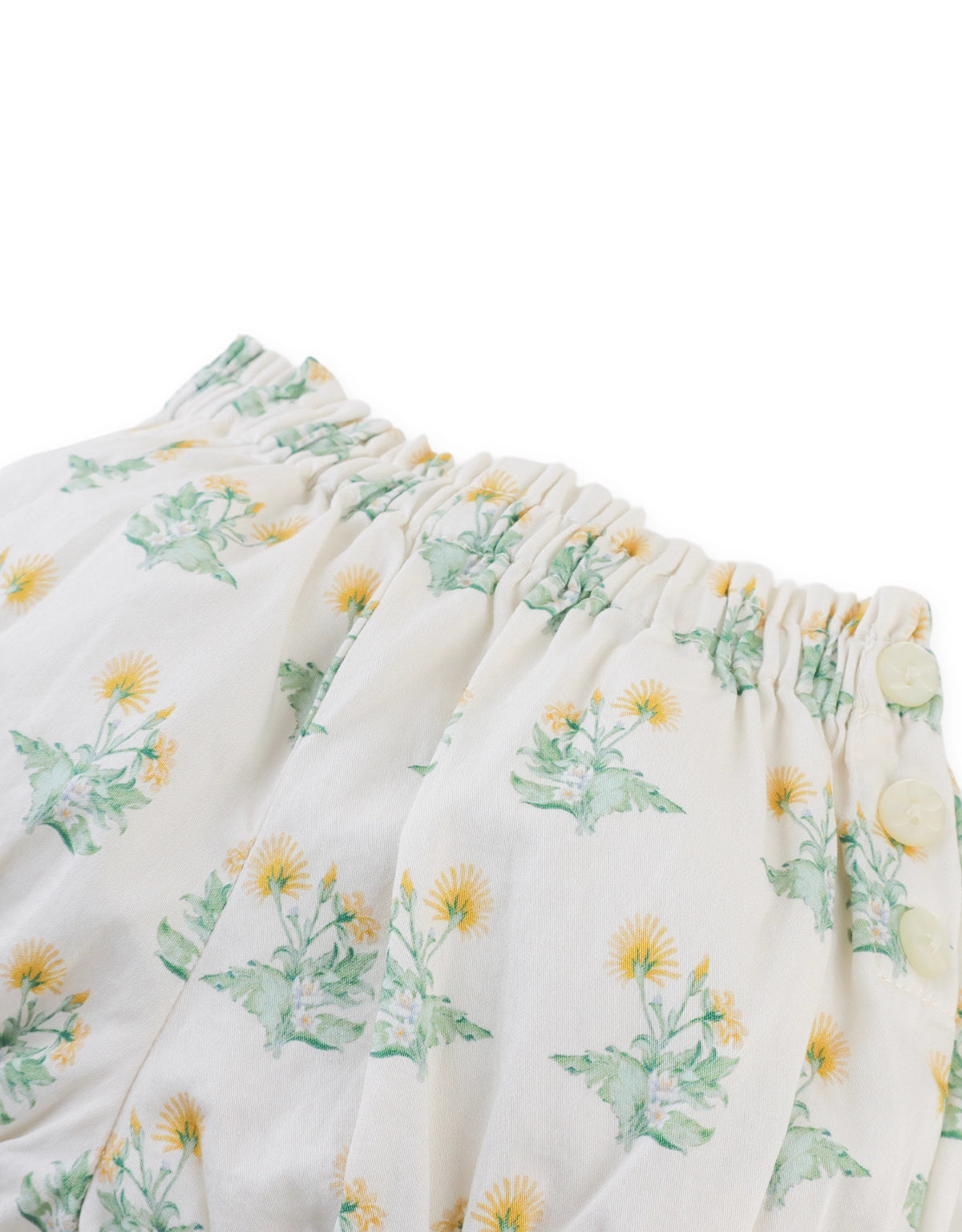 Baby Agnes Bloomers with All-Over Floral Print and Side Buttons - Off-White