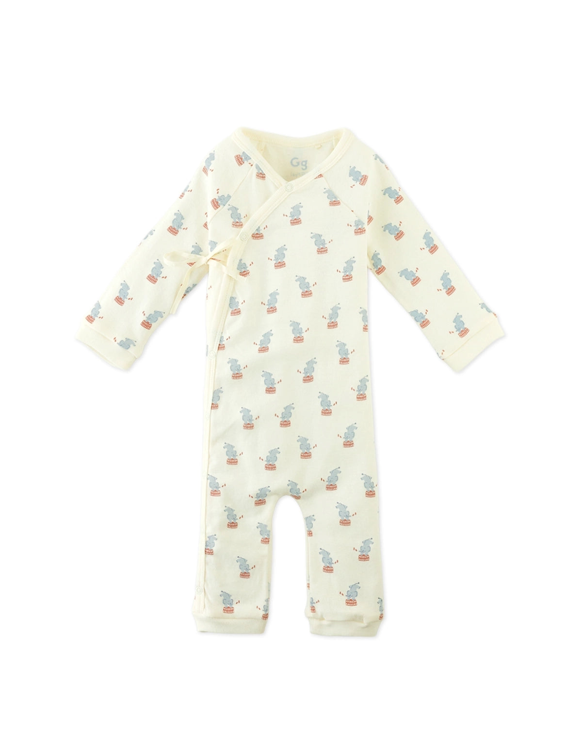 Elephant Print Jumpsuit, Bonnet and Bib Set