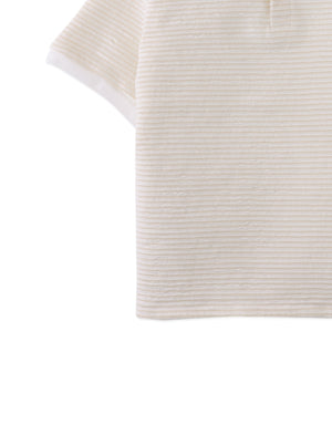 Eren Textured Stripe Terry Polo Shirt style detail