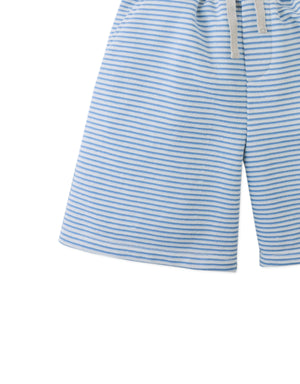 Dreyfus Striped Textured Terry Drawstring Shorts close-up detail