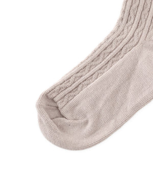 Cable Knit Crew Socks side view