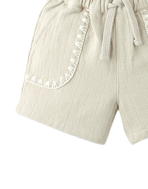 Baby Marlow Drawstring Shorts with Contrast Stitching outfit styling