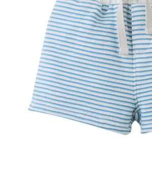 Baby Dreyfus Striped Textured Terry Drawstring Shorts style detail