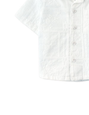 Baby Timothy Embroidered Camp Collar Shirt style detail