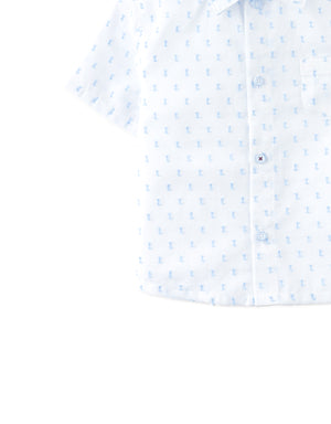Baby Arnold Textured Dobby Shirt with Ant Embroidery style detail