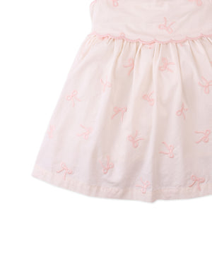 Baby Kara Poplin Dress with a Scalloped Top & Tie Straps style detail