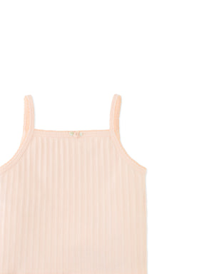 Baby Lila Ribbed Tank Top with Picot Edge close-up detail