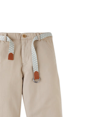 Moblit Regular- Fit Pants with Printed Garrison Belt close-up detail