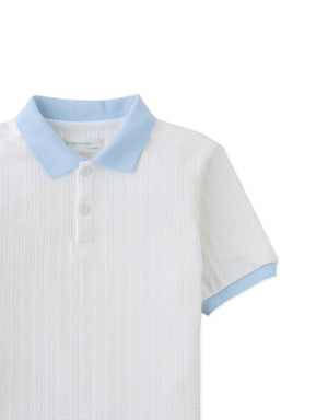 Daz Cable Jersey Polo Shirt close-up detail