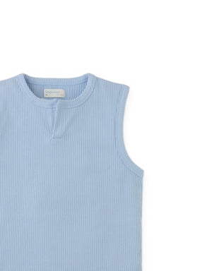 Rafael Henley Tank with Ribbed Texture close-up detail