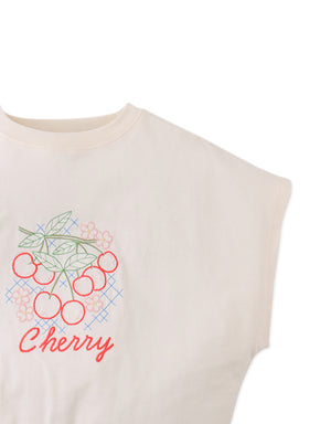 Savanna Embroidered Dolman Graphic Tee close-up detail