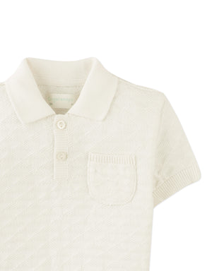Baby Jerome Triangle Polo Shirt with Ribbed Cuffs close-up detail