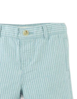 Baby Louis Cotton Linen Striped Chino Shorts close-up detail