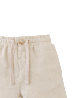 Baby Pietro Cable Knit Drawstring Shorts close-up detail