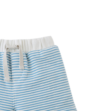 Baby Dreyfus Striped Textured Terry Drawstring Shorts close-up detail