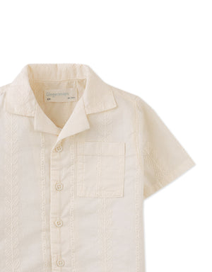 Baby Armin Embroidered Camp Collar Shirt close-up detail