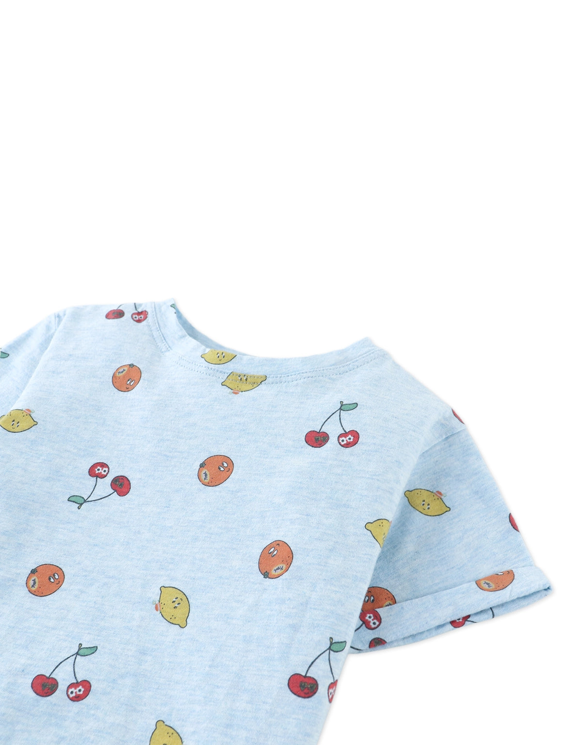 Baby Lucia Tee with Side Slit and Fruit Print