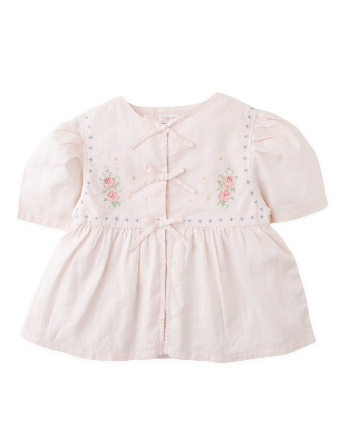 Mallory Cross-Stitch Tie-Front Top and Shorts Set